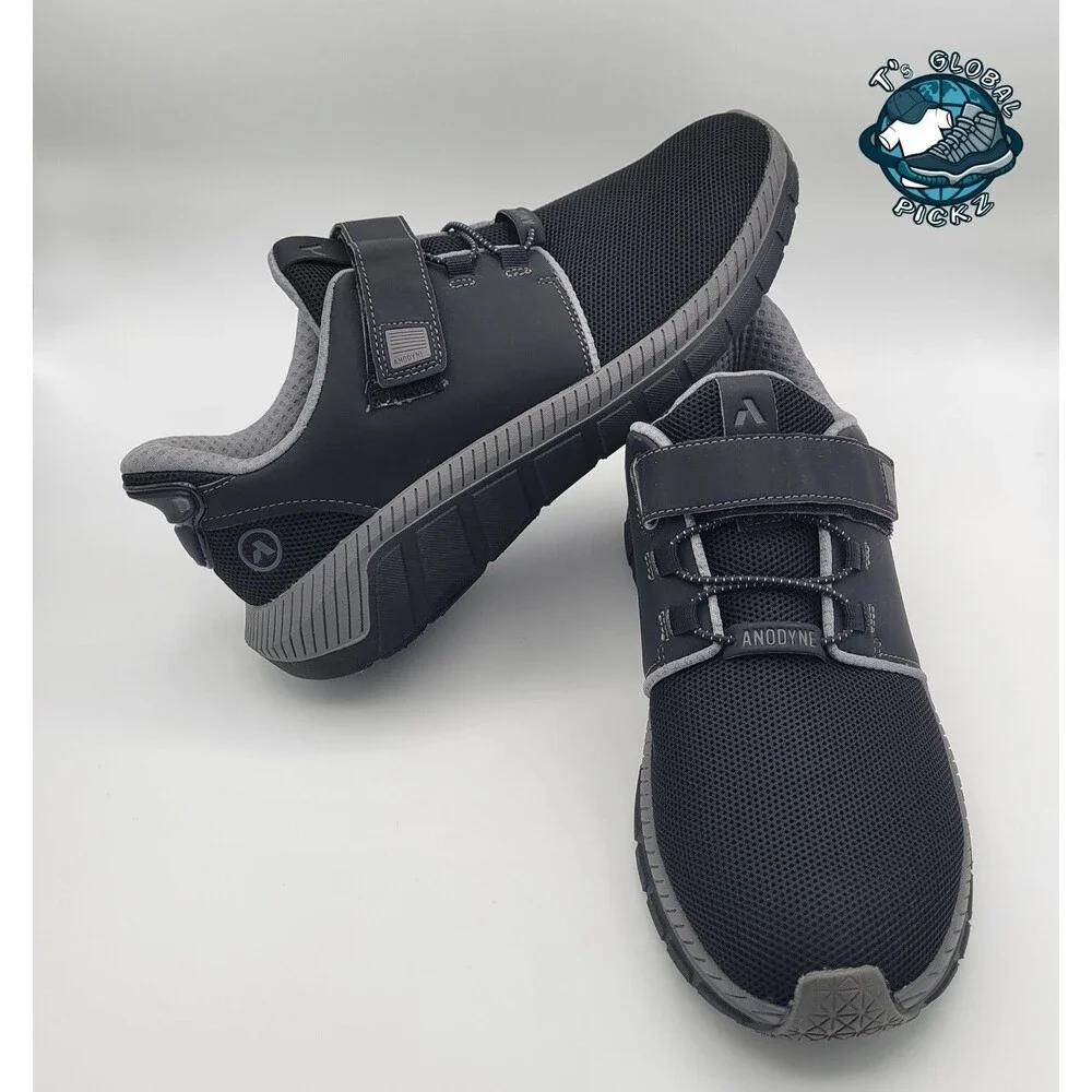 Anodyne No. 46 Mens Sport Jogger Black Grey Diabetic Shoes Mens Size 11 M
